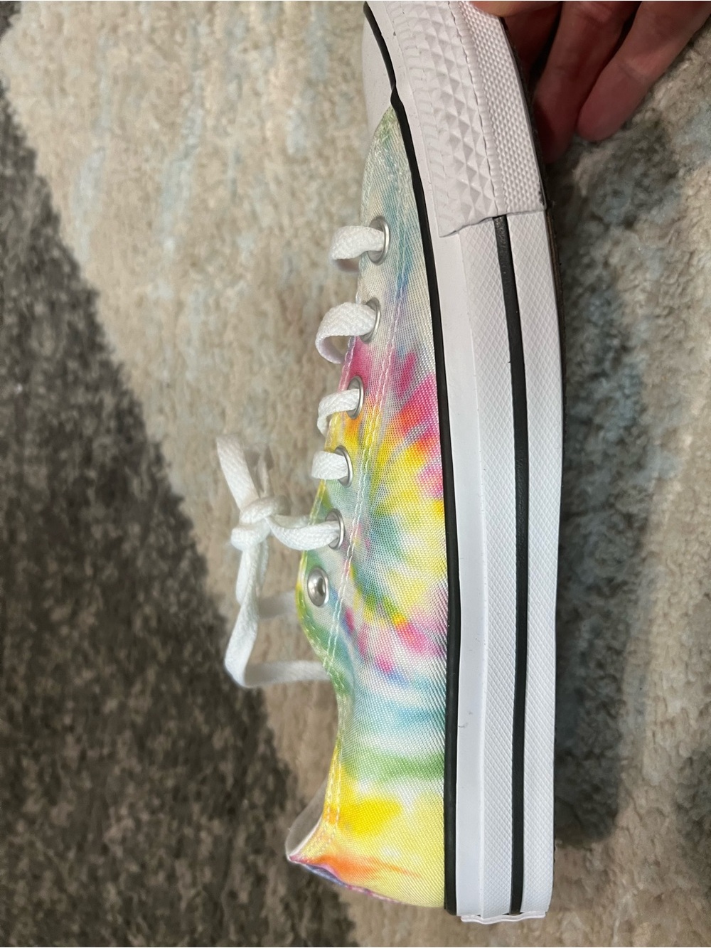 Converse Low Top Tie-Dye Canvas Sneakers - White, Yellow, Pink, Blue, Green - Picture 4 of 8